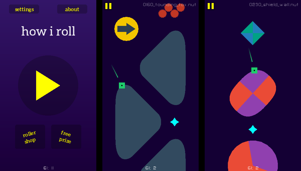 How I Roll Early Prototype Screens 0